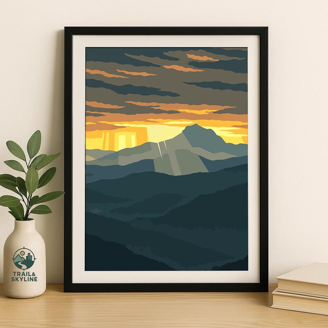 Shenandoah National Park Sunrise Blue Ridge Mountains Vintage Poster