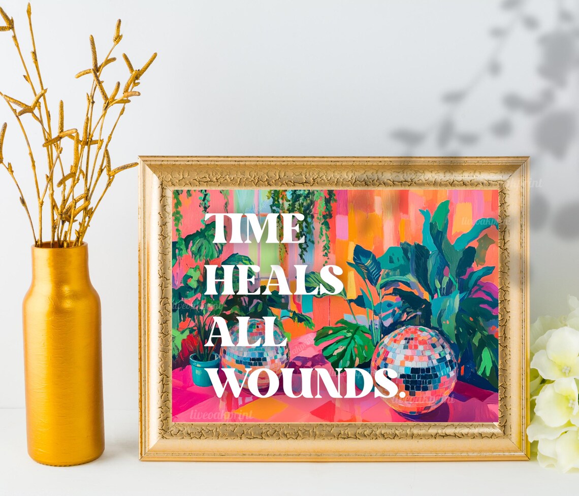 Time Heals All Wounds Custom Quote Art Print - Image 3