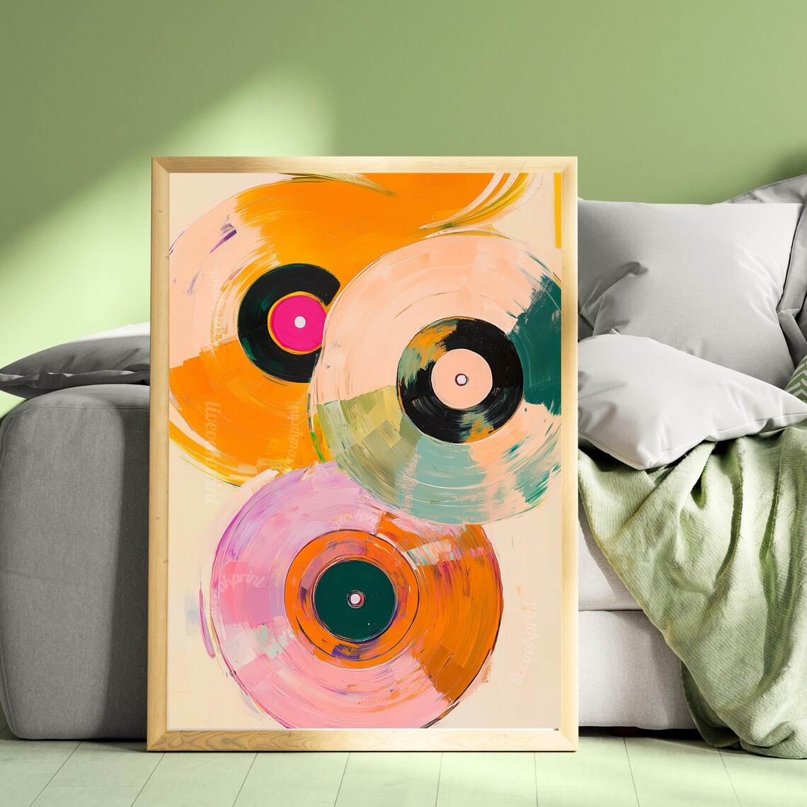 Retro Vinyl Records, Vintage Music Art Print - Image 2