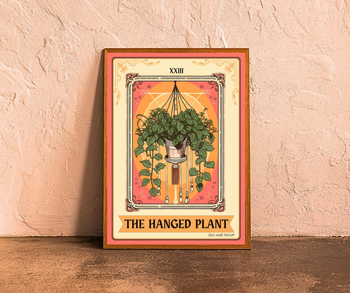 Hanged Plant Man Tarot Print, Botanical Wall Art