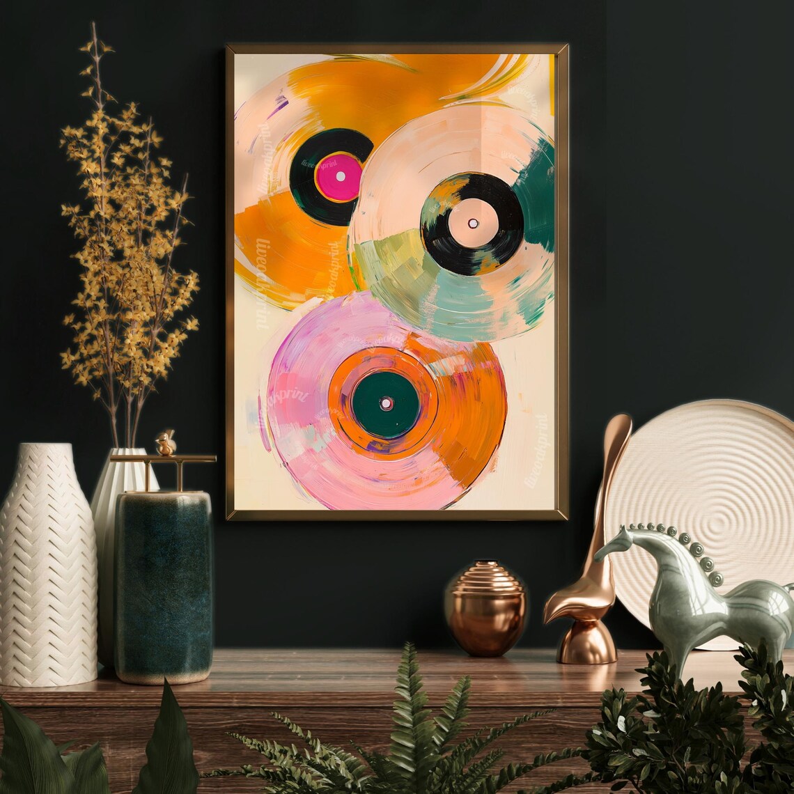 Retro Vinyl Records, Vintage Music Art Print - Image 3