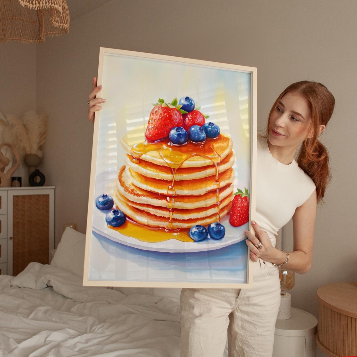 Pancake Art Print, Contemporary Dining Room Decor - Image 5