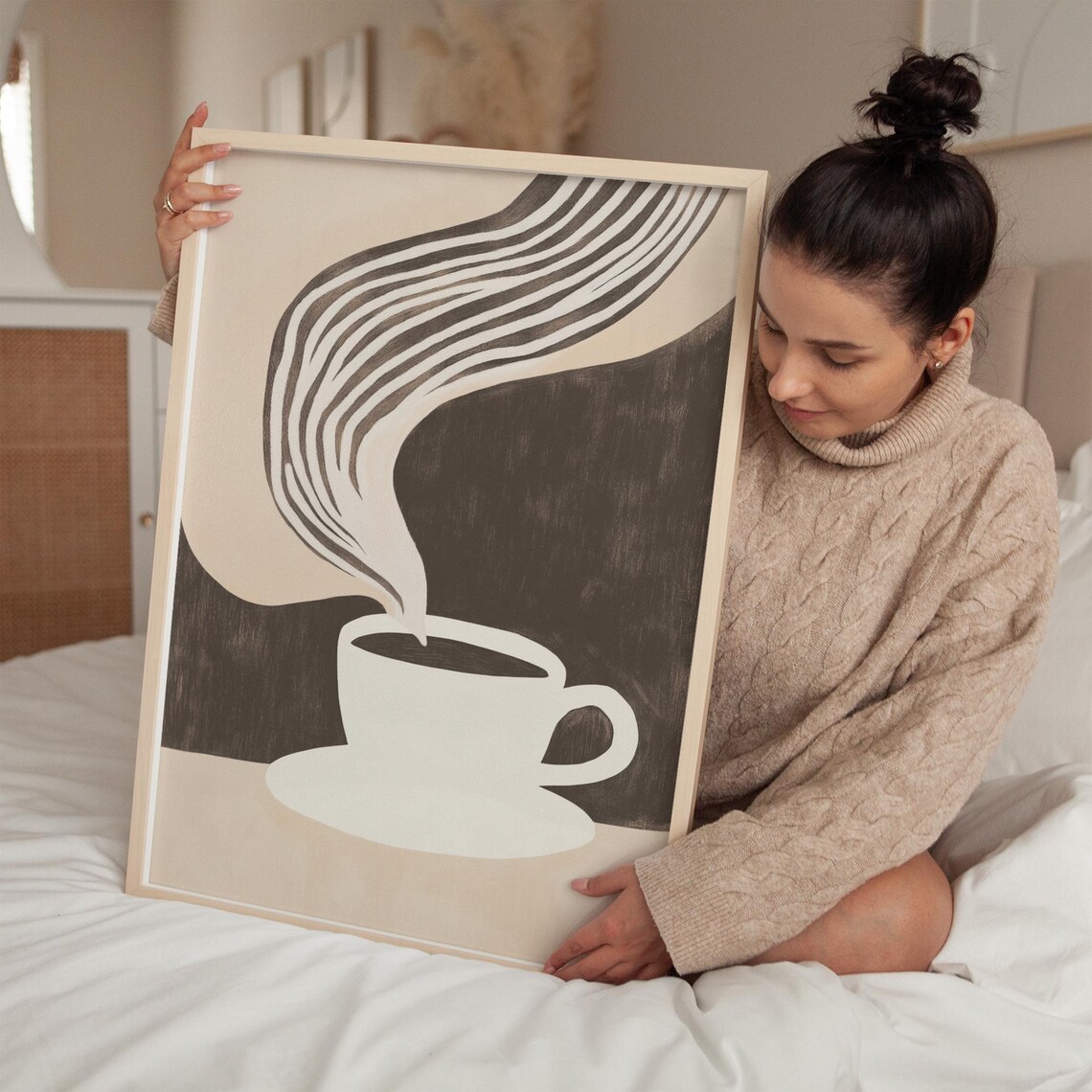 Minimalist Coffee Cup, Abstract Kitchen Wall Art - Image 4