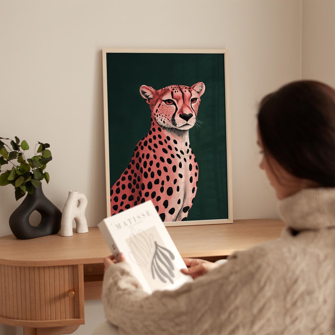 Cheetah Wall Art Print, Maximalist Leopard Style - Image 4