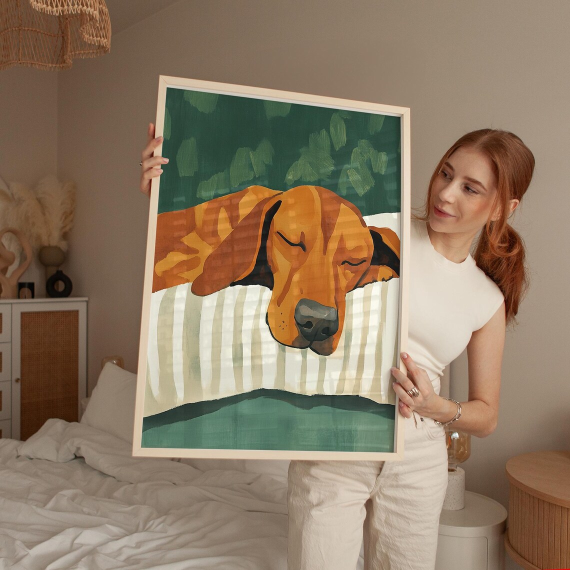 Relaxing Dog Art Print, Minimalist Pet Decor - Image 5
