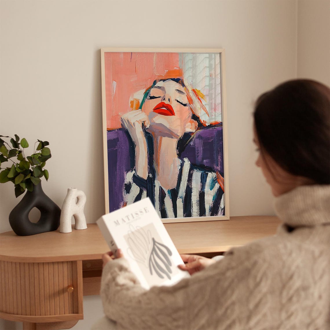 Contemporary Female Portrait Print Abstract Woman Wall Art Bold Illustration Modern Home Decor - Image 5