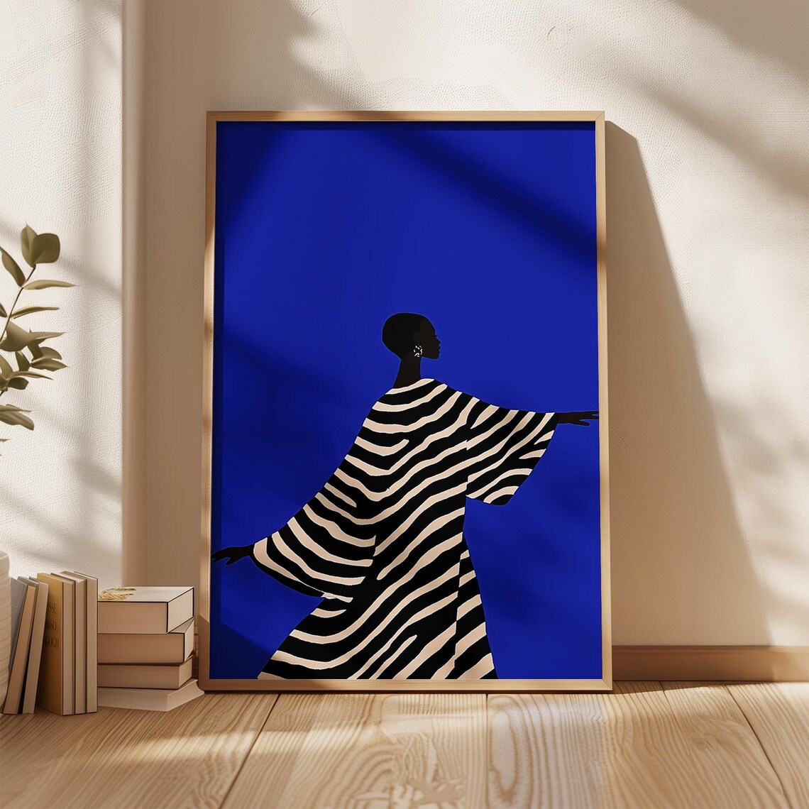 Elegant Blue Silhouette, Minimalist Fashion Wall Decor - Image 4