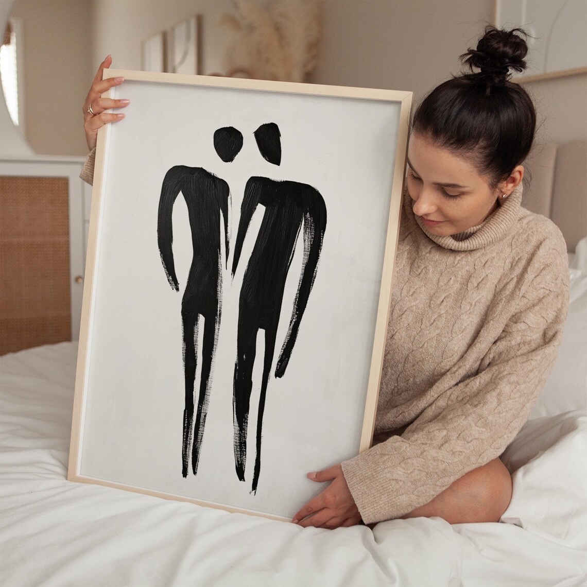 Abstract Couple - Minimalist Art Print - Image 3