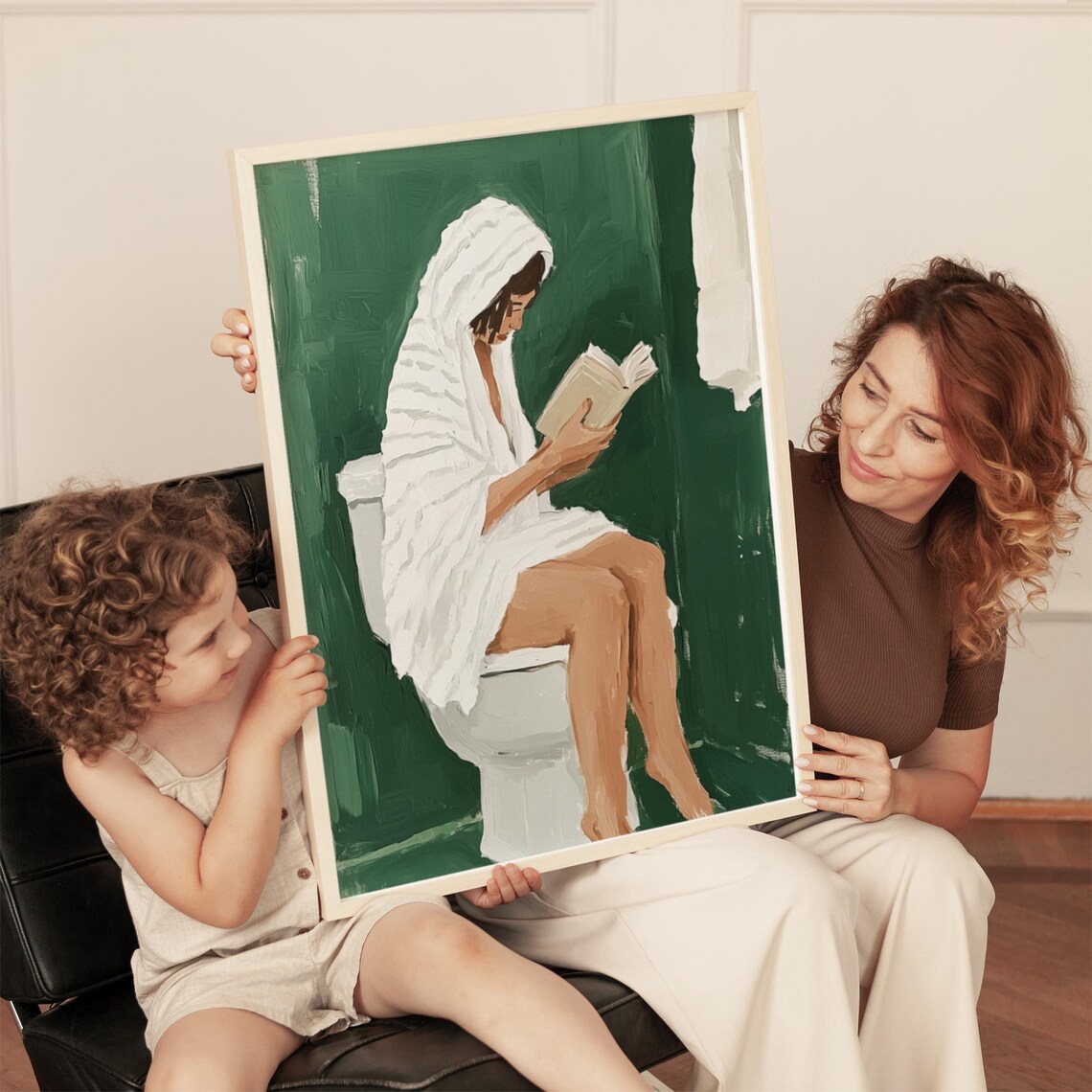 Wrapped In Comfort Reading Art, Minimalist Bathroom Decor - Image 4