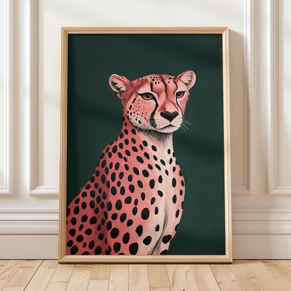 Cheetah Wall Art Print, Maximalist Leopard Style