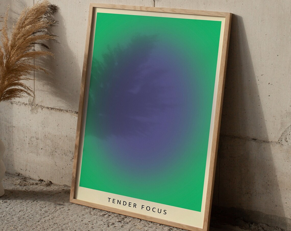 Green Blue Aura Art Spiritual Manifestation Wall Art Vivid Colorful Abstract Poster For Your Living Room Or Bedroom - Image 2