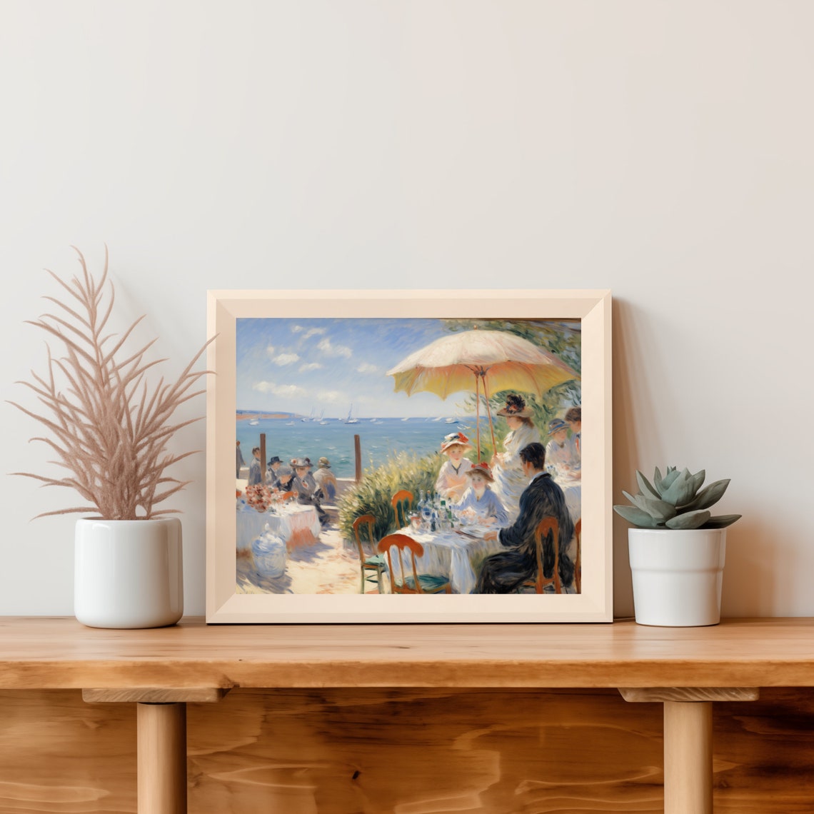 Seaside Cafe Terrace Overlooking Sailboats On The Water Poster - Image 5