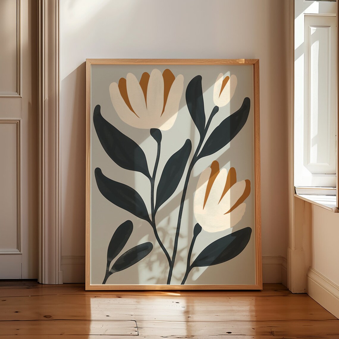 Abstract Floral Mid Century Modern Art Print