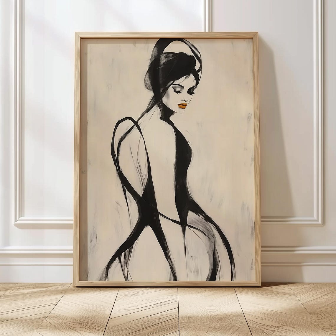 Abstract Woman Art Print, Mid Century Minimalist - Image 4