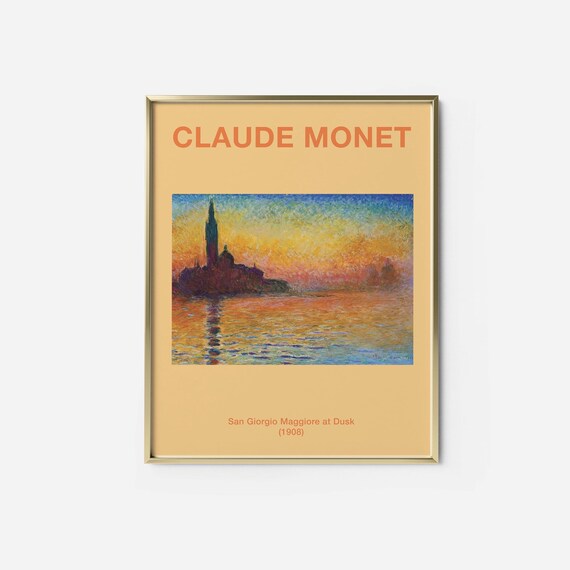Monet San Giorgio Maggiore at Dusk Peach Exhibition Art Print