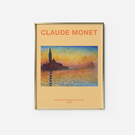 Monet San Giorgio Maggiore Print Vintage Impressionist Wall Art