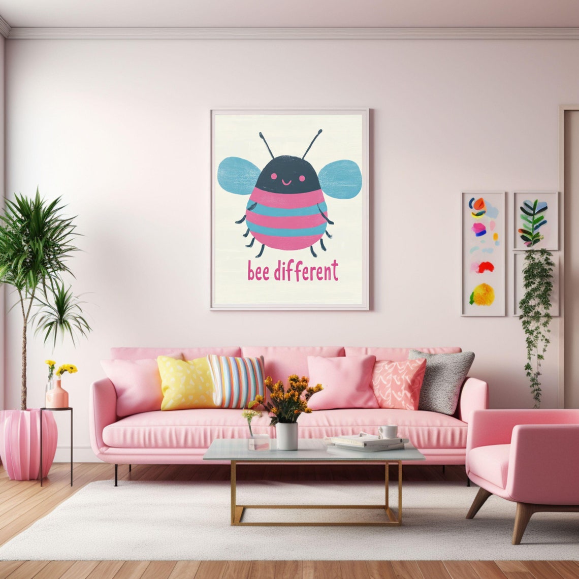 Bee Different Wall Art Be Different Poster Funny Kid Wall Art Cute Children Print