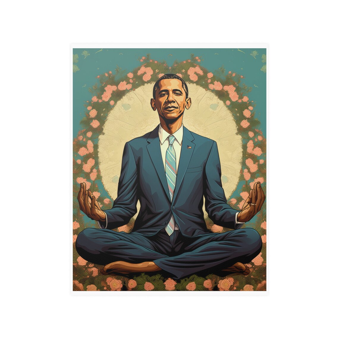 Obama Yoga Poster, Funny Typography Art Print - Image 3