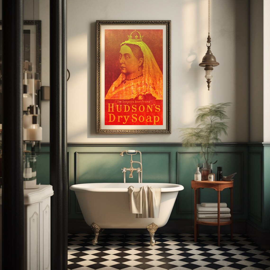 Hudson Dry Soap Antique Bathroom Ad Reproduction Poster