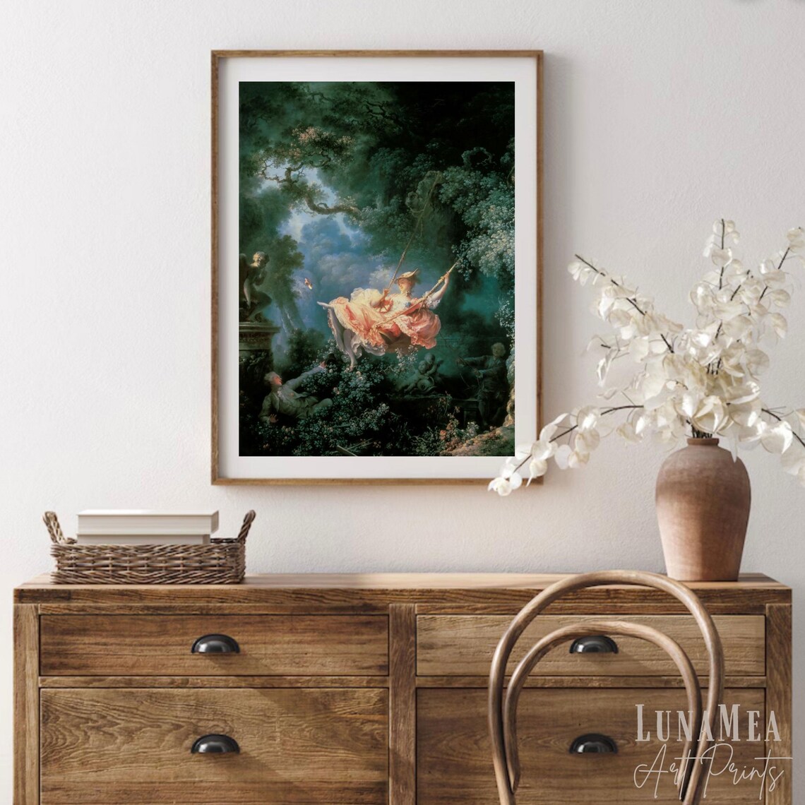 The Swing By Fragonard Vintage Rococo Oil Painting Romantic Garden Art Poster - Image 2