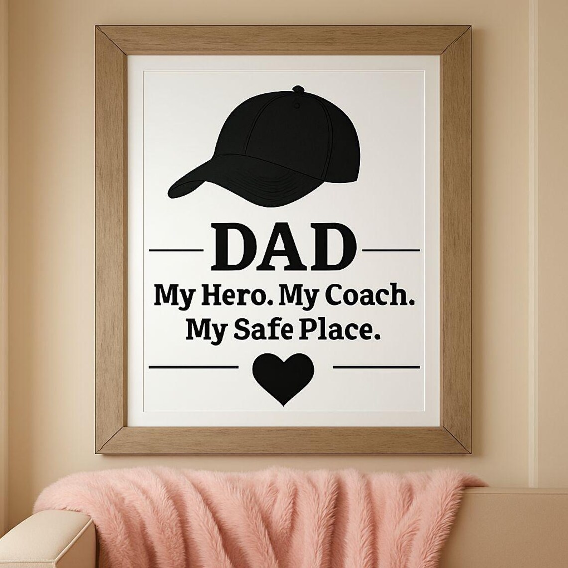 Dad My Hero Coach Safe Place, Minimalist Poster - Image 3