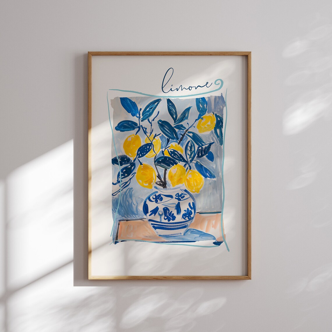 Italian Lemon Print, La Dolce Vita Travel Poster