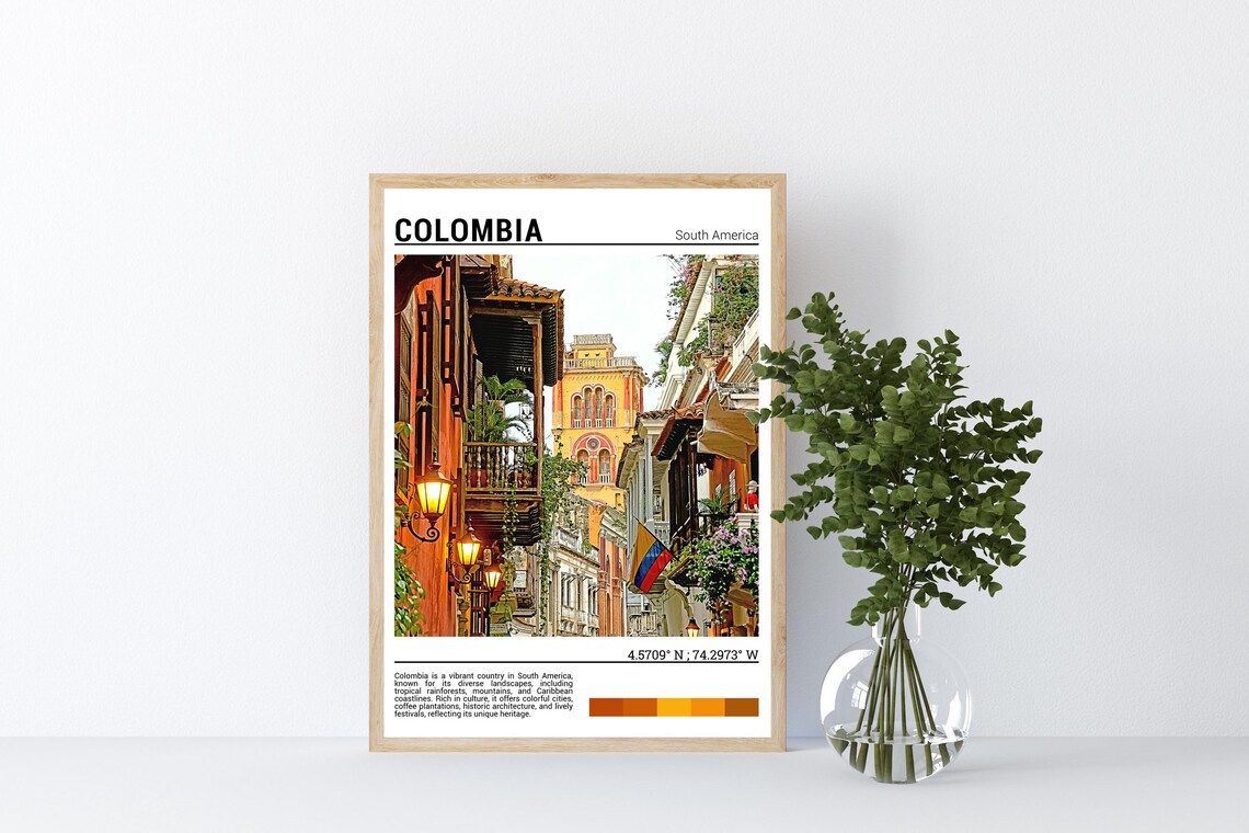 Colombia Travel Poster, South America Wall Art Print - Image 4