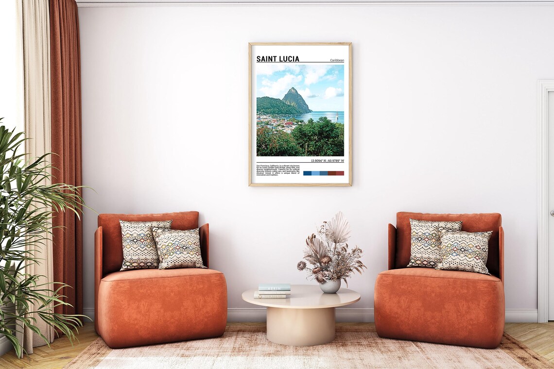 Saint Lucia Travel Poster, Caribbean Art Print - Image 7