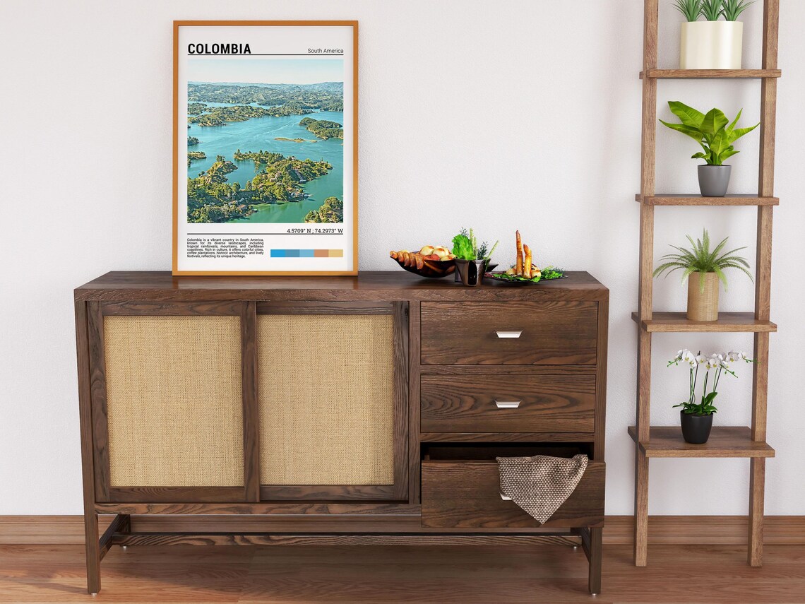 Colombia Guatape Reservoir Aerial Islands Blue Water Landscape Poster - Image 6