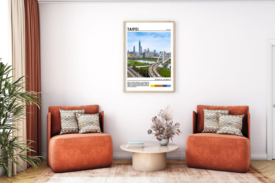 Taipei Taiwan Taipei 101 Skyline Bridges River Highway View Poster - Image 7