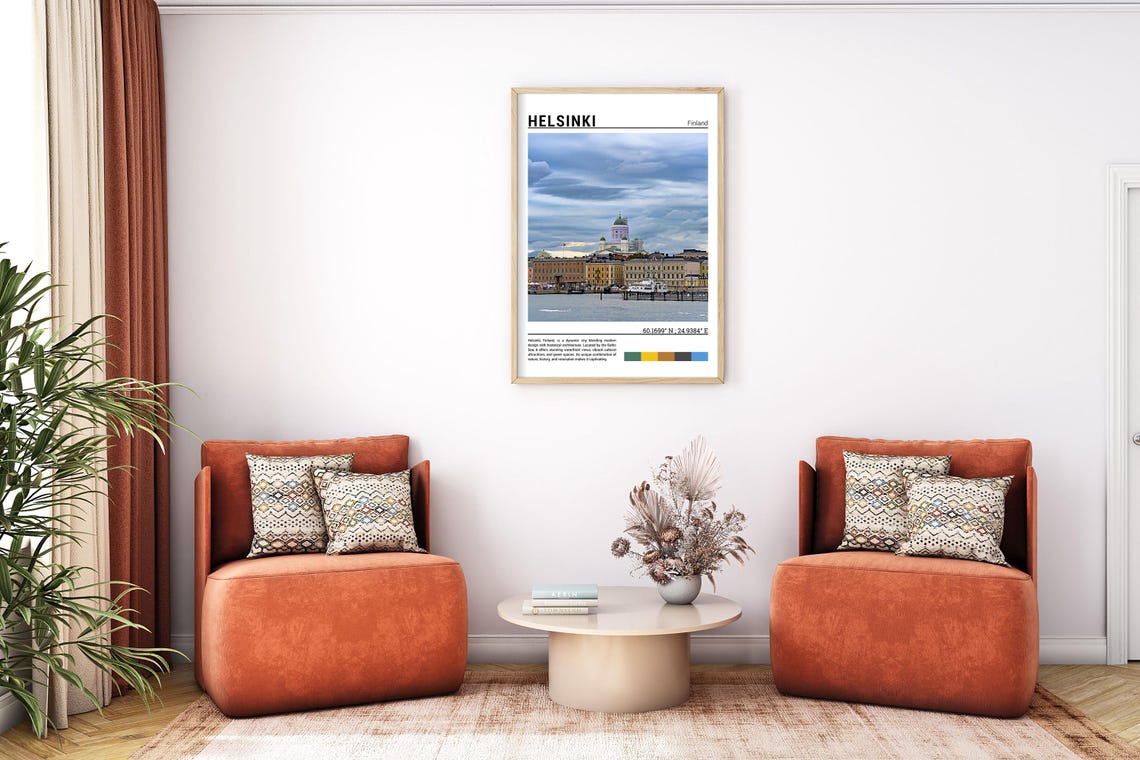 Helsinki Finland Harbor Waterfront Cathedral Skyline City View Poster - Image 7