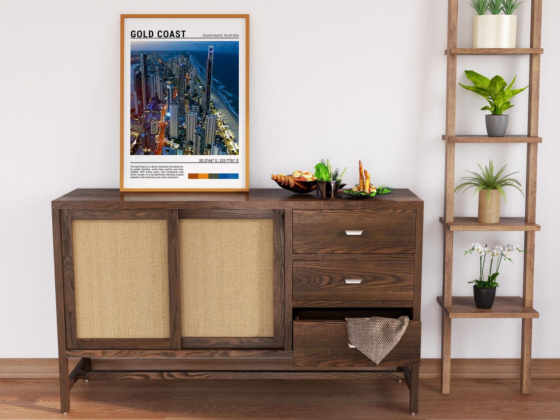 Gold Coast Queensland Night Skyline Towers Glowing Beach Poster - Image 6