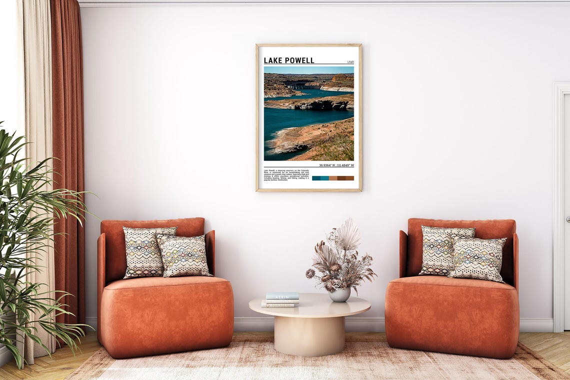 Lake Powell Utah Glen Canyon Dam Red Rock Canyons Travel Poster - Image 7