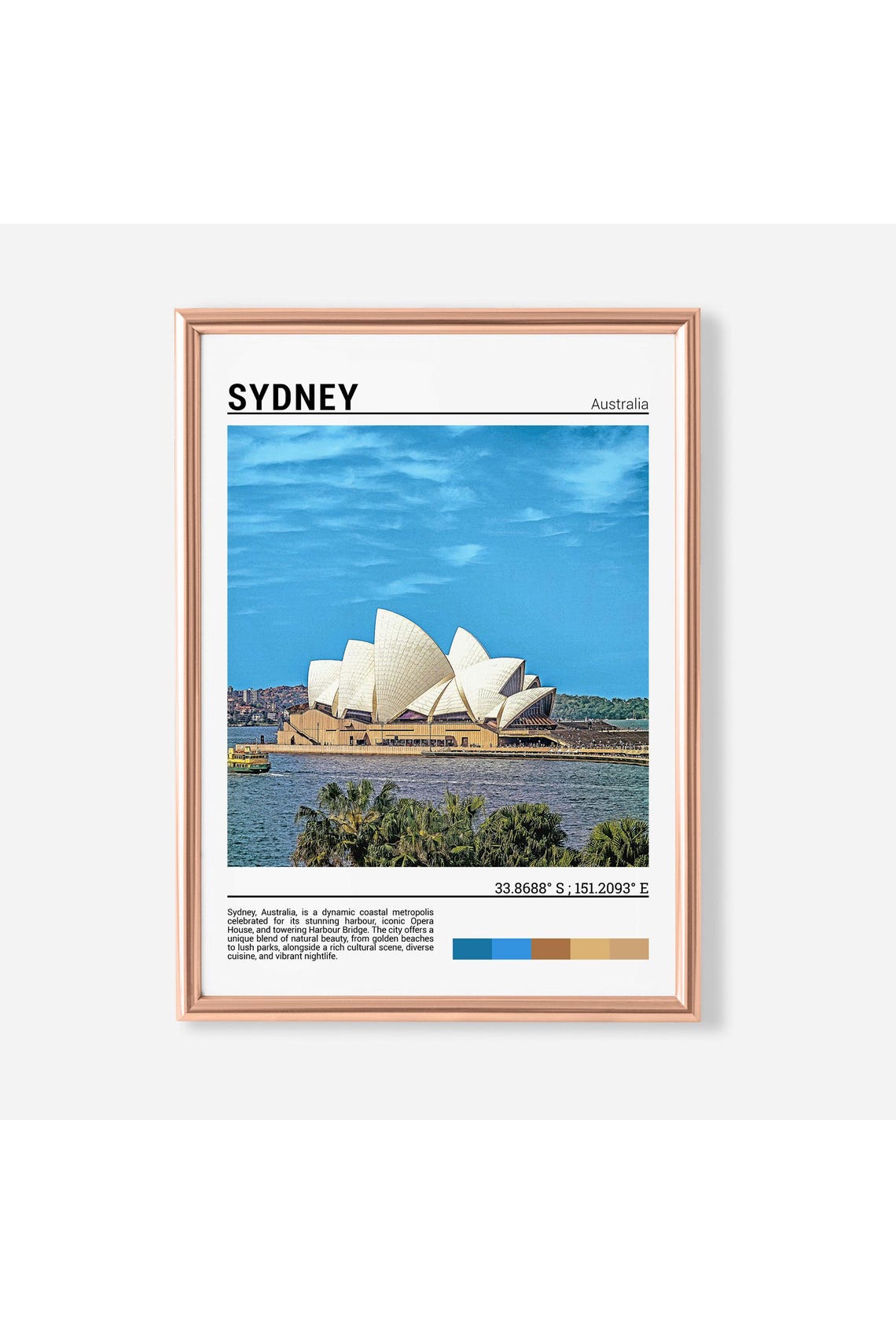 Sydney Australia Opera House Sparkling Harbor Waterfront Poster