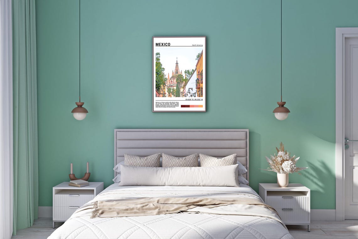 Mexico San Miguel de Allende Pink Church Spires Scene Poster - Image 5