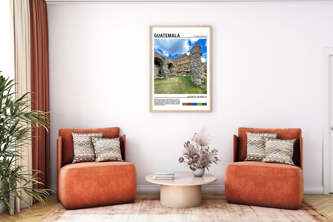 Guatemala Central America Ancient Stone Ruins Arches Sky Poster - Image 7