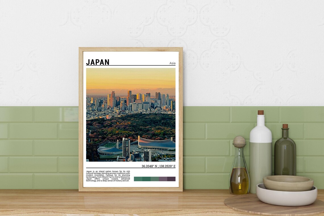 Japan Tokyo Skyline Sunset Cityscape Golden Hour Photo Poster - Image 3