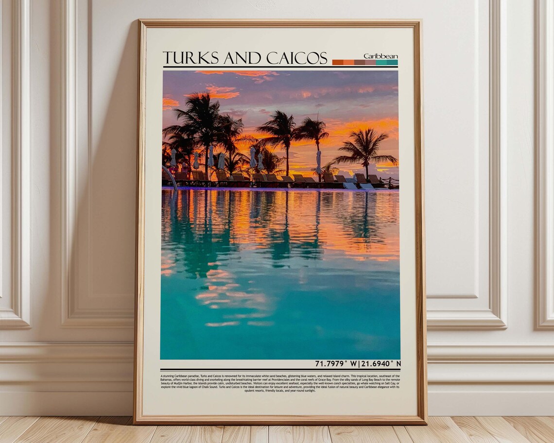 Turks And Caicos Wall Art Poster Travel Print Caribbean