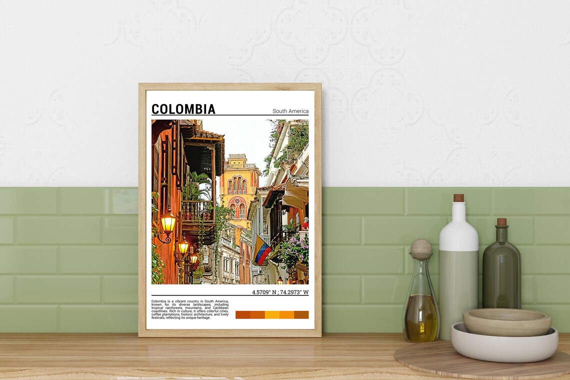 Colombia Travel Poster, South America Wall Art Print - Image 3