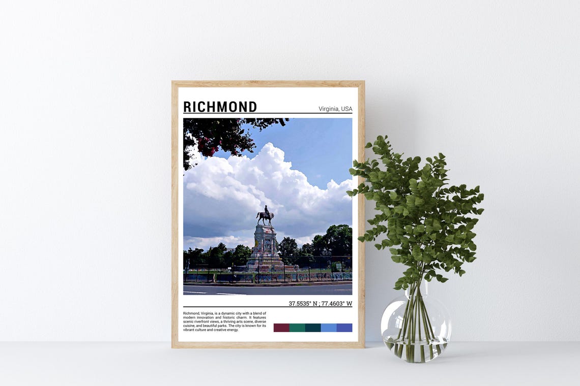 Richmond Virginia Monument Avenue Historic Landmark Equestrian Poster - Image 4
