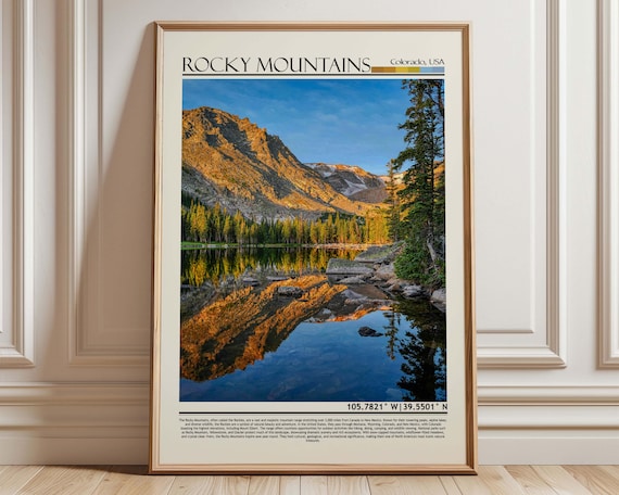 Rocky Mountains Colorado Sunrise Alpine Lake Reflection Travel Poster