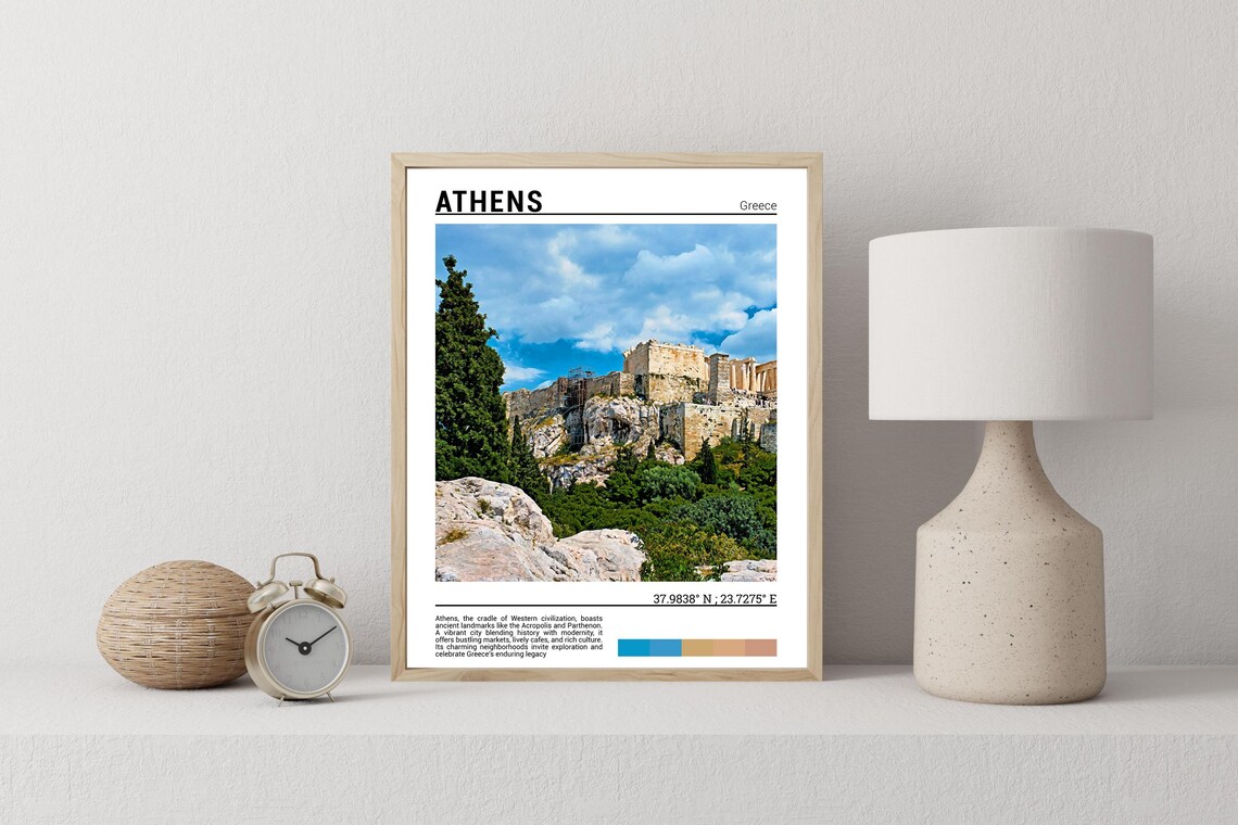 Athens Europe Travel Poster, Greece Artwork - Image 2