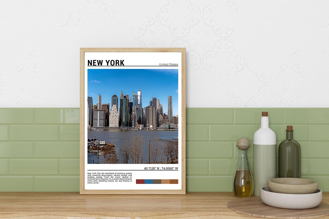 New York Print New York Poster Print New York Travel Gift New York Travel Poster New York Usa - Image 3