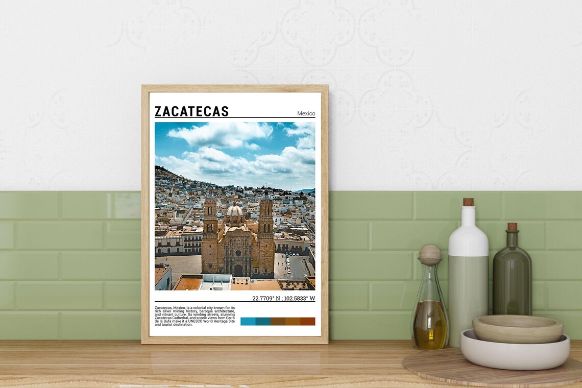 Zacatecas Mexico Travel Poster, Cultural Wall Art - Image 3