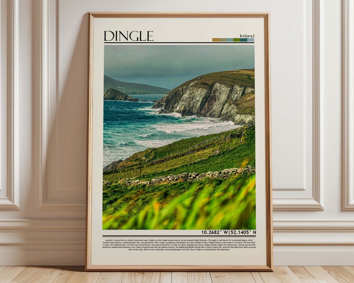 Dingle Ireland Rugged Coastal Cliffs Wild Atlantic Travel Poster