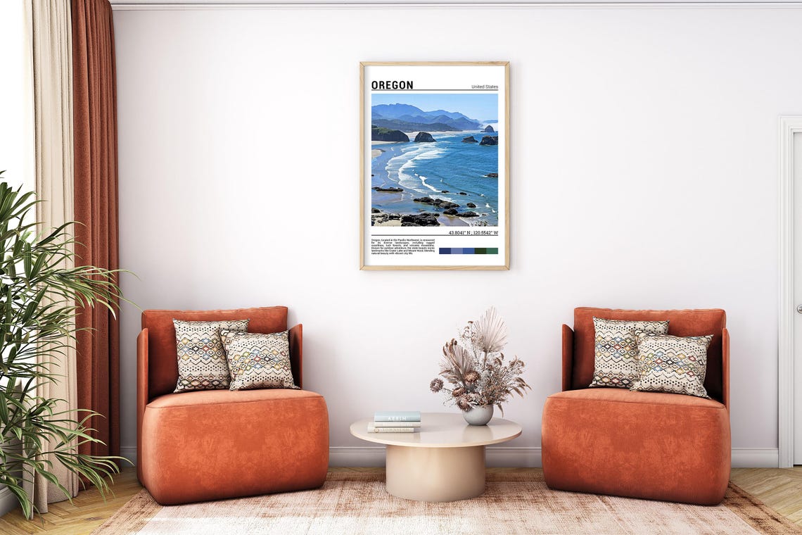 Oregon Coast Sea Stacks Beach Waves Pacific Northwest Travel Poster - Image 7