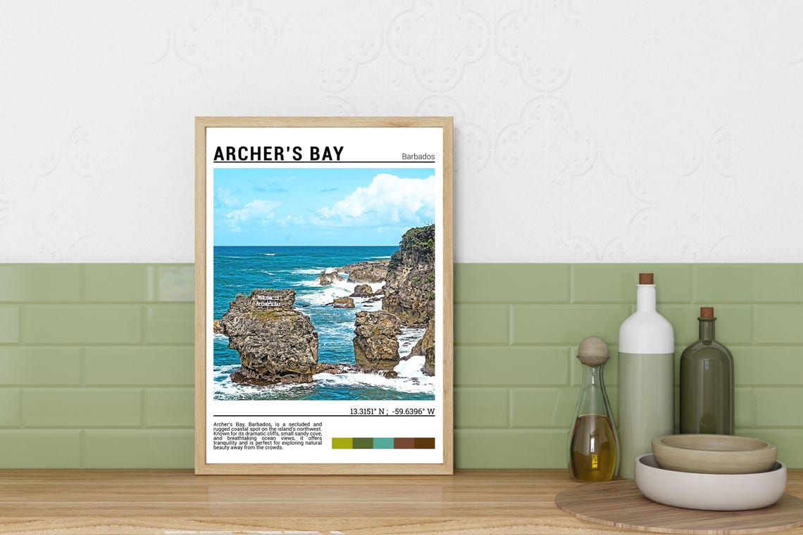 Archers Bay Barbados Rugged Ocean Cliffs Coastal Scenic Travel Poster - Image 5