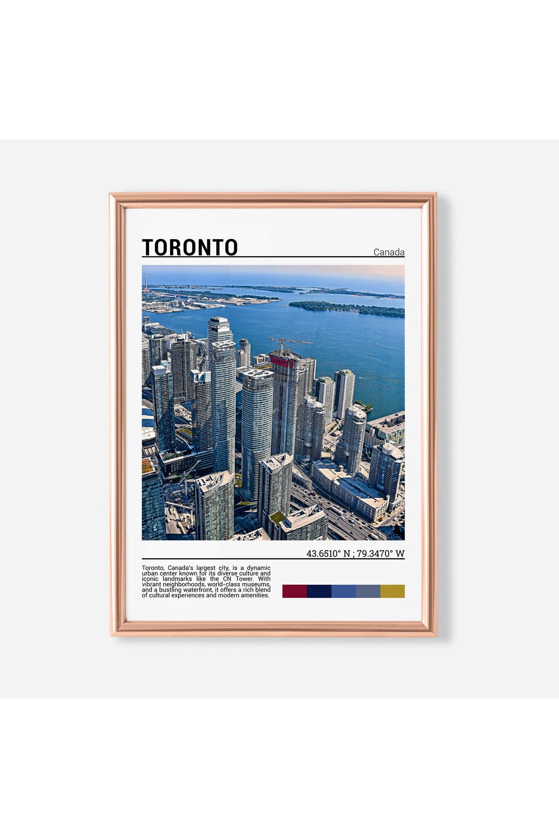 Toronto Canada Downtown Skyline Lake Ontario Harbor Travel Poster