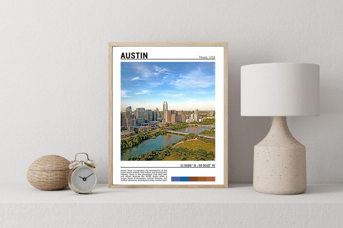 Austin Travel Poster, Texas Wall Art Print - Image 2