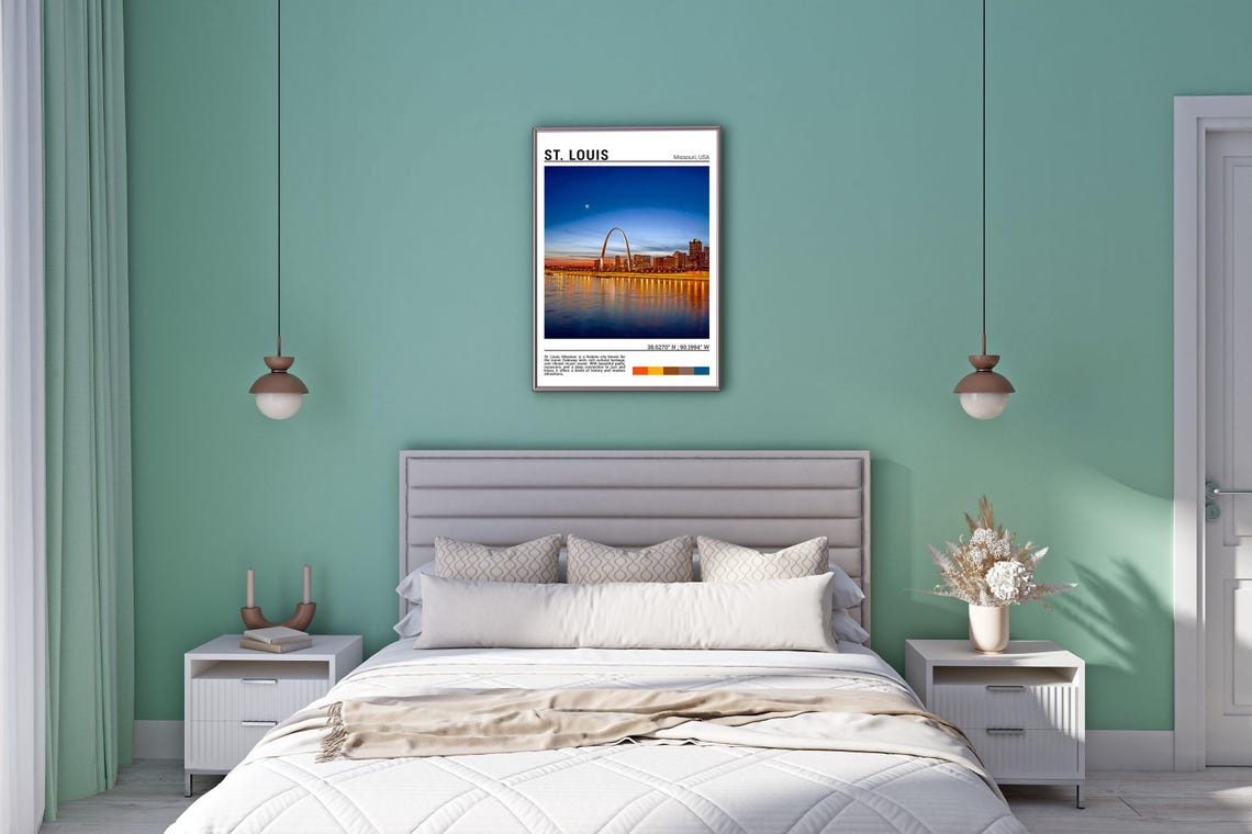 St Louis Missouri Gateway Arch Sunset Mississippi River Travel Poster - Image 5